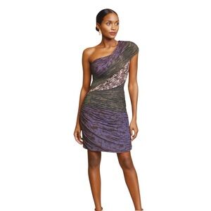 Silk one shoulder dress Jill Stuart Collection Ruched cocktail dress Size 0 New